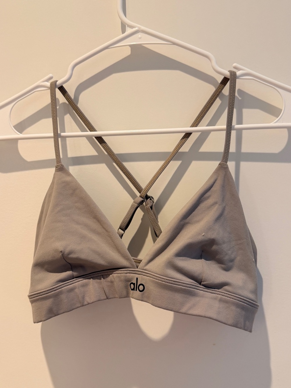 ALO Yoga taupe strappy triangle bralette